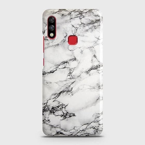 Infinix Hot 7 Pro Cover - Matte Finish - Trendy Mysterious White Marble Printed Hard Case with Life Time Colors Guarantee