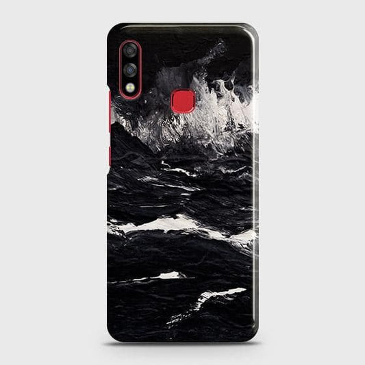 Infinix Hot 7 Pro Cover - Black Ocean Marble Trendy Printed Hard Case with Life Time Colors Guarantee