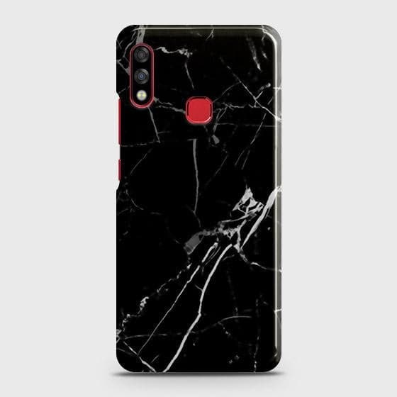 Infinix Hot 7 Pro Cover - Black Modern Classic Marble Printed Hard Case with Life Time Colors Guarantee