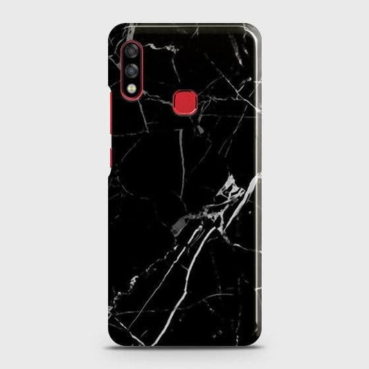 Infinix Hot 7 Pro Cover - Black Modern Classic Marble Printed Hard Case with Life Time Colors Guarantee