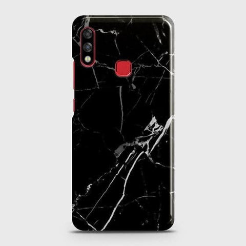 Infinix Hot 7 Pro Cover - Black Modern Classic Marble Printed Hard Case with Life Time Colors Guarantee