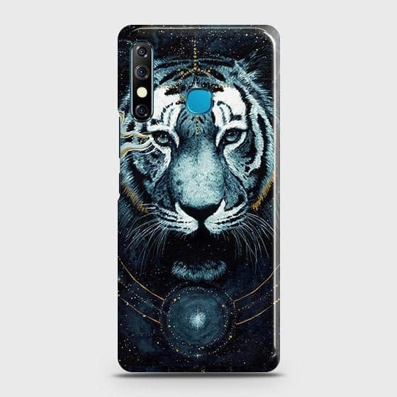Infinix Hot 8 Cover - Vintage Galaxy Tiger Printed Hard Case with Life Time Colors Guarantee B84