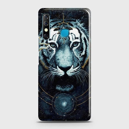 Tecno Camon 12 Cover - Vintage Galaxy Tiger Printed Hard Case with Life Time Colors Guarantee ( Fast Delivery )