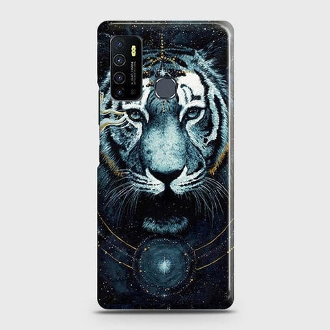 Infinix Hot 9 Cover - Vintage Galaxy Tiger Printed Hard Case with Life Time Colors Guarantee