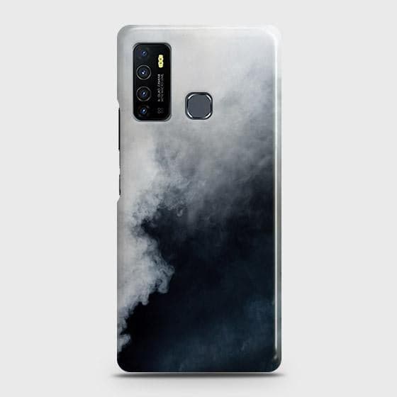 Infinix Hot 9 Cover - Matte Finish - Trendy Misty White and Black Marble Printed Hard Case with Life Time Colors Guarantee