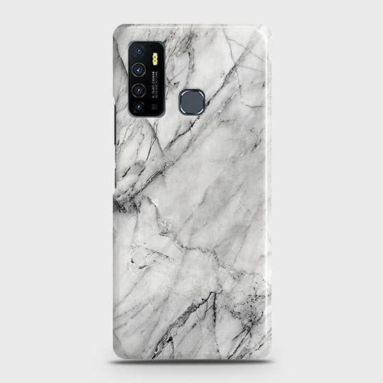 Infinix Hot 9 Cover - Matte Finish - Trendy White Floor Marble Printed Hard Case with Life Time Colors Guarantee