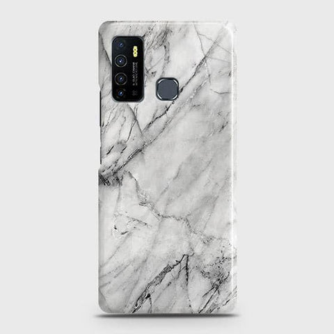 Infinix Hot 9 Cover - Matte Finish - Trendy White Floor Marble Printed Hard Case with Life Time Colors Guarantee