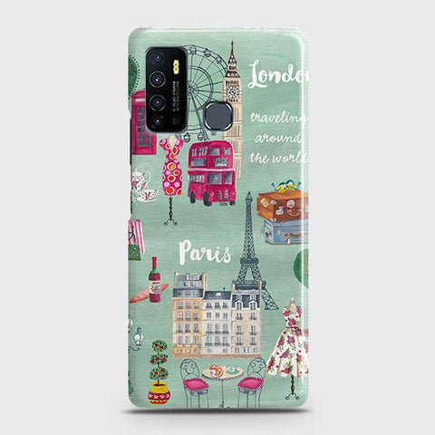 Infinix Hot 9 Cover - Matte Finish - London, Paris, New York ModernPrinted Hard Case with Life Time Colors Guarantee