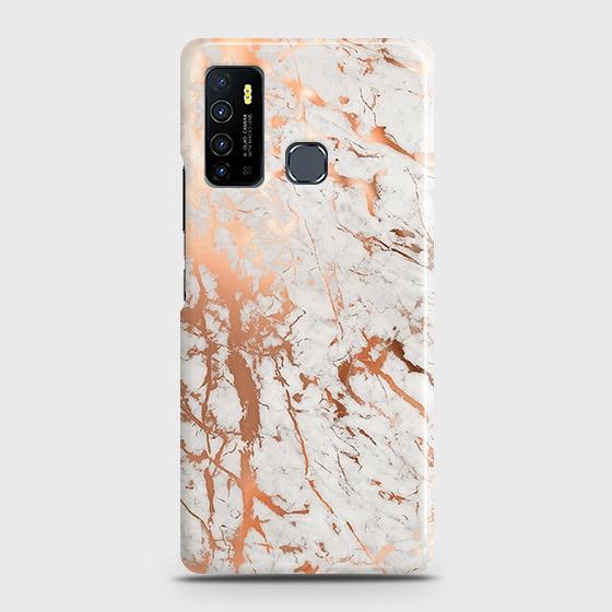 Infinix Hot 9 Pro Cover - In Chic Rose Gold Chrome Style Printed Hard Case with Life Time Colors Guarantee
