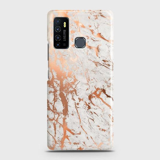 Infinix Hot 9 Pro Cover - In Chic Rose Gold Chrome Style Printed Hard Case with Life Time Colors Guarantee