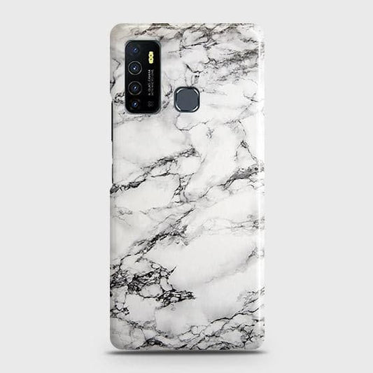 Infinix Hot 9 Pro Cover - Matte Finish - Trendy Mysterious White Marble Printed Hard Case with Life Time Colors Guarantee