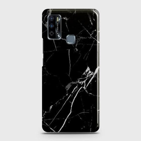Infinix Hot 9 Pro Cover - Black Modern Classic Marble Printed Hard Case with Life Time Colors Guarantee