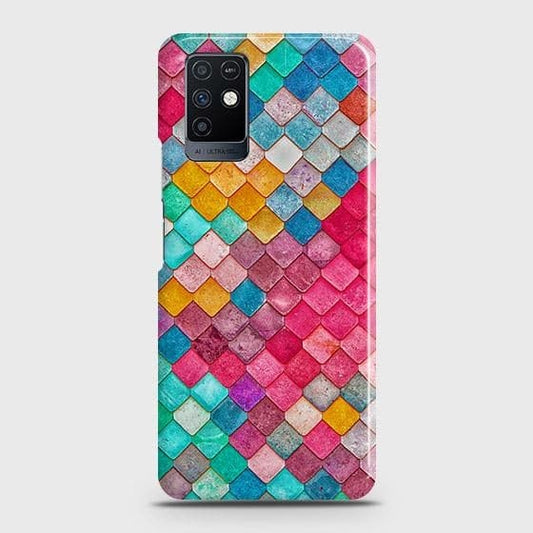Infinix Note 10 Cover - Chic Colorful Mermaid Printed Hard Case with Life Time Colors Guarantee