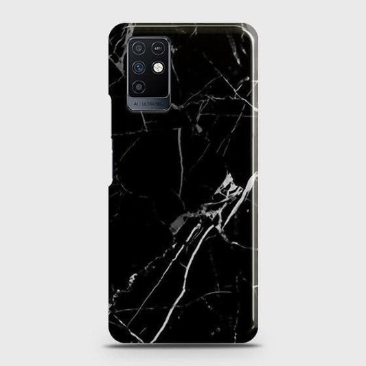 Infinix Note 10 Cover - Black Modern Classic Marble Printed Hard Case with Life Time Colors Guarantee