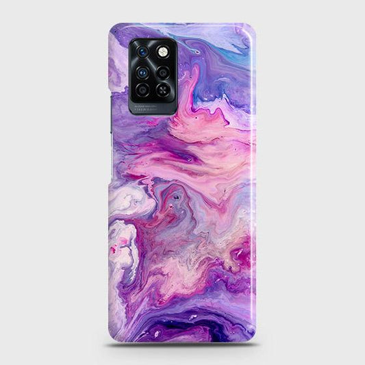 Infinix Note 10 Pro Cover - Chic Blue Liquid Marble Printed Hard Case with Life Time Colors Guarantee
