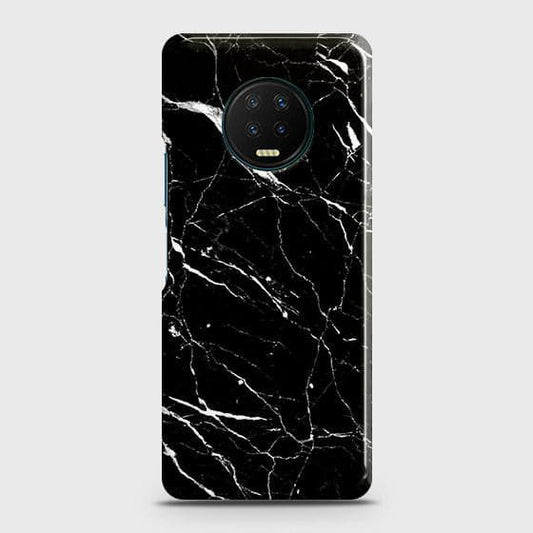 Infinix Note 7 Cover - Trendy Black Marble Printed Hard Case with Life Time Colors Guarantee
