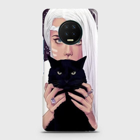 Infinix Note 7 Cover - Trendy Wild Black Cat Printed Hard Case with Life Time Colors Guarantee