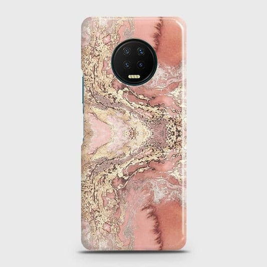Infinix Note 7 Cover - Trendy Chic Rose Gold Marble Printed Hard Case with Life Time Colors Guarantee