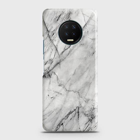 Infinix Note 7 Cover - Matte Finish - Trendy White Marble Printed Hard Case with Life Time Colors Guarantee