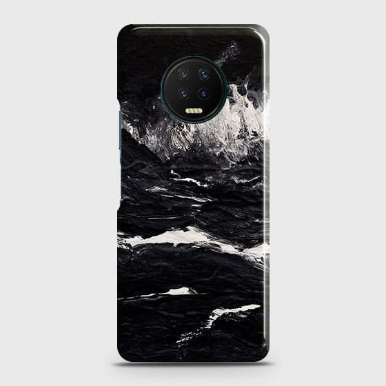 Infinix Note 7 Cover - Black Ocean Marble Trendy Printed Hard Case with Life Time Colors Guarantee