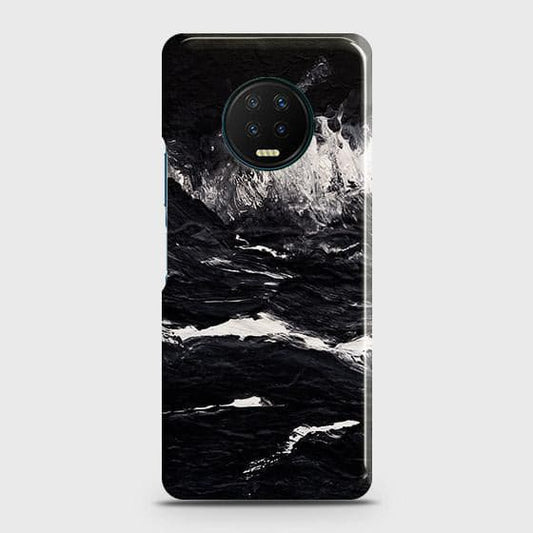 Infinix Note 7 Cover - Black Ocean Marble Trendy Printed Hard Case with Life Time Colors Guarantee