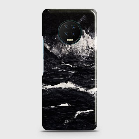 Infinix Note 7 Cover - Black Ocean Marble Trendy Printed Hard Case with Life Time Colors Guarantee