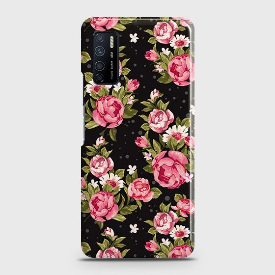 Infinix Note 7 Lite Cover - Trendy Pink Rose Vintage Flowers Printed Hard Case with Life Time Colors Guarantee B (39) 1