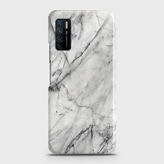 Infinix Note 7 Lite Cover - Matte Finish - Trendy White Marble Printed Hard Case with Life Time Colors Guarantee