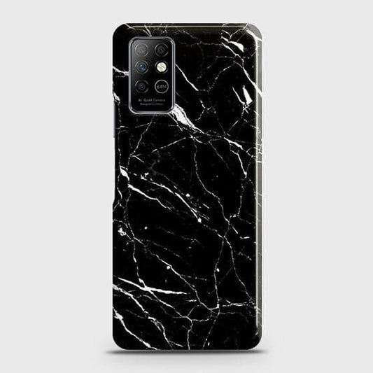 Infinix Note 8 Cover - Trendy Black Marble Printed Hard Case with Life Time Colors Guarantee