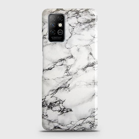 Infinix Note 8 Cover - Matte Finish - Trendy Mysterious White Marble Printed Hard Case with Life Time Colors Guarantee