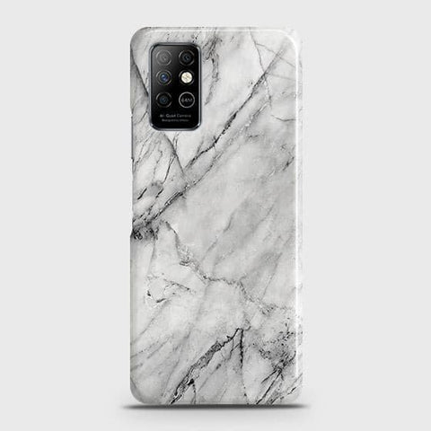 Infinix Note 8 Cover - Matte Finish - Trendy White Marble Printed Hard Case with Life Time Colors Guarantee