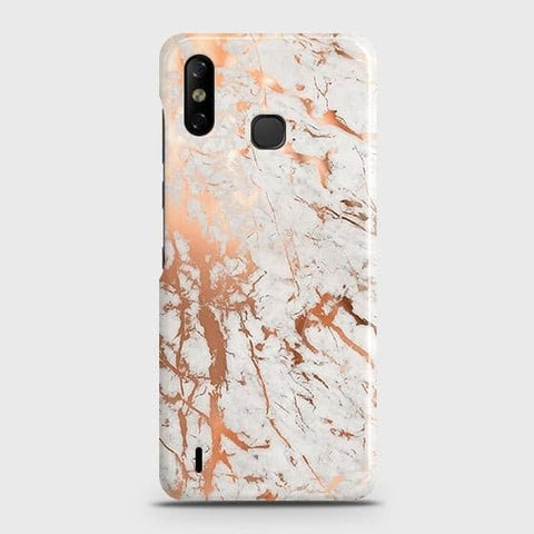 Infinix Smart 4 Cover - In Chic Rose Gold Chrome Style Printed Hard Case with Life Time Colors Guarantee