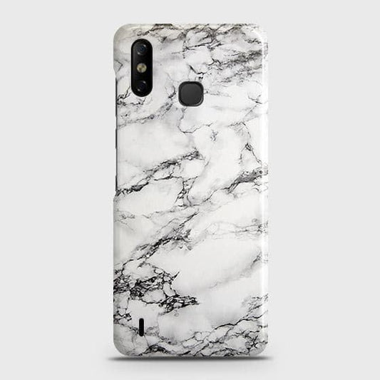 Infinix Smart 4 Cover - Matte Finish - Trendy Mysterious White Marble Printed Hard Case with Life Time Colors Guarantee