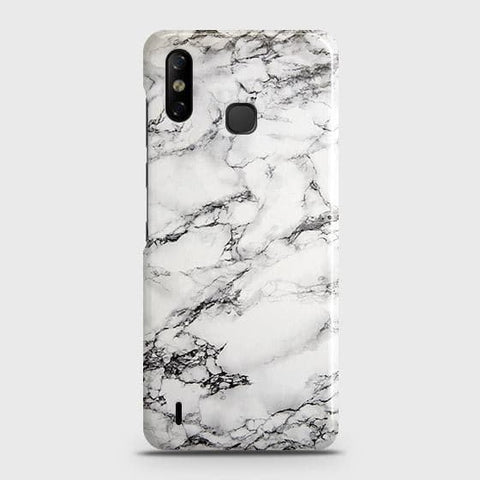 Infinix Smart 4 Cover - Matte Finish - Trendy Mysterious White Marble Printed Hard Case with Life Time Colors Guarantee