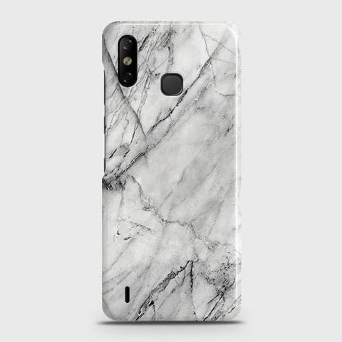 Infinix Smart 4 Cover - Matte Finish - Trendy White Marble Printed Hard Case with Life Time Colors Guarantee
