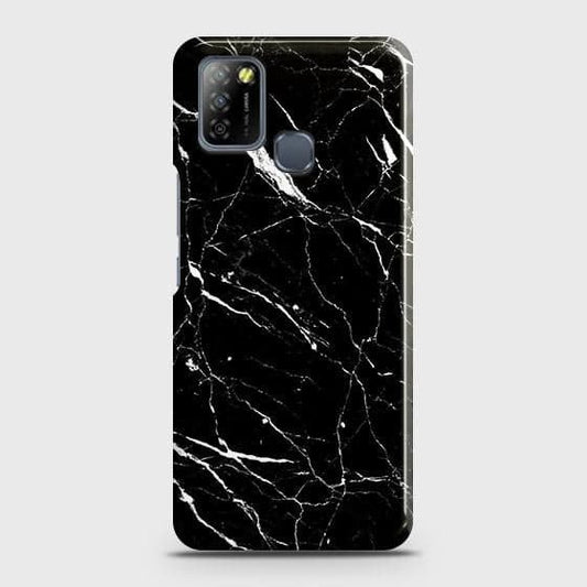Infinix Smart 5 Cover - Trendy Black Marble Printed Hard Case with Life Time Colors Guarantee