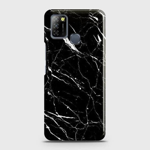 Infinix Smart 5 Cover - Trendy Black Marble Printed Hard Case with Life Time Colors Guarantee