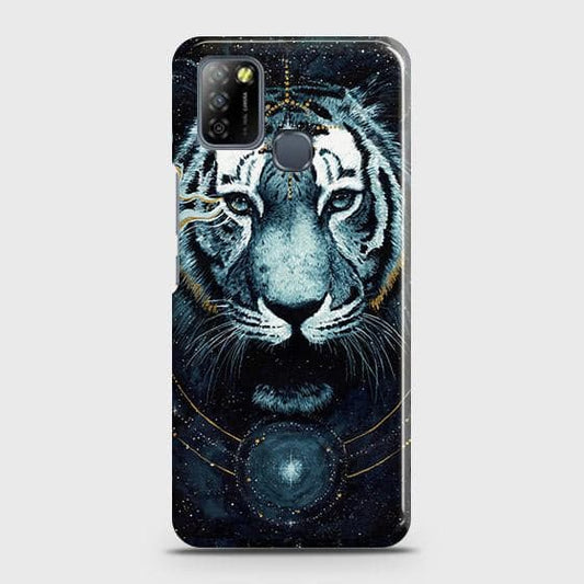 Infinix Smart 5 Cover - Vintage Galaxy Tiger Printed Hard Case with Life Time Colors Guarante