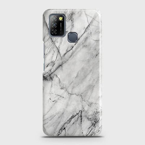 Infinix Smart 5 Cover - Matte Finish - Trendy White Marble Printed Hard Case with Life Time Colors Guarantee