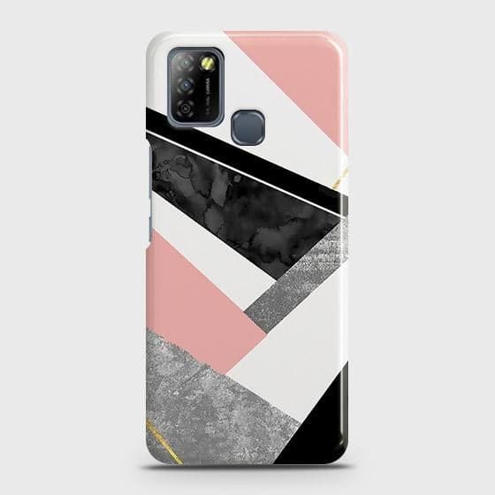 Infinix Smart 5 Cover - Matte Finish - Geometric Luxe Marble Trendy Printed Hard Case with Life Time Colors Guarantee