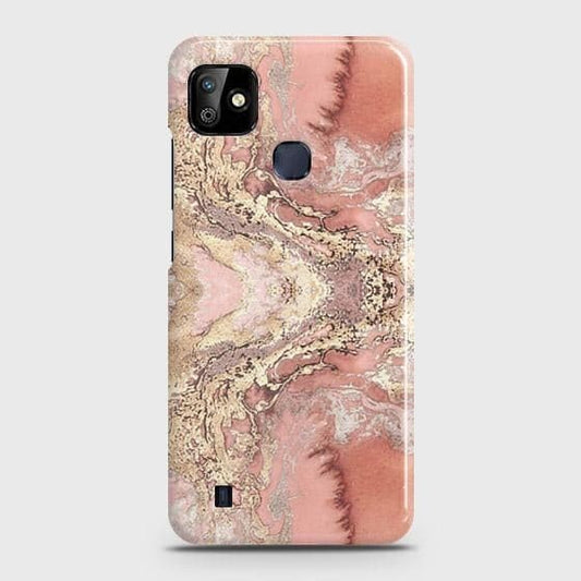 Infinix Smart HD 2021 Cover - Trendy Chic Rose Gold Marble Printed Hard Case with Life Time Colors Guarantee