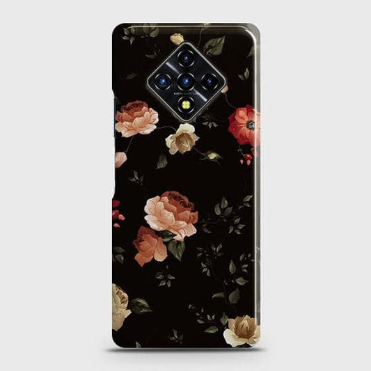 Infinix Zero 8 Cover - Matte Finish - Dark Rose Vintage Flowers Printed Hard Case with Life Time Colors Guarantee