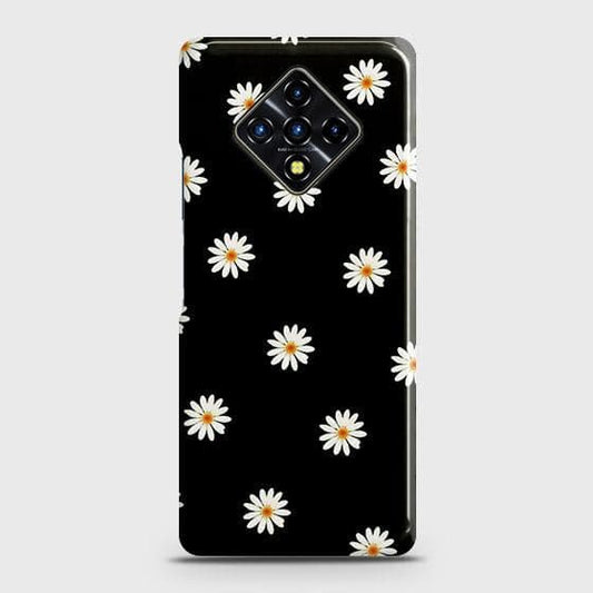 Infinix Zero 8 Cover - Matte Finish - White Bloom Flowers with Black Background Printed Hard Case with Life Time Colors Guarantee