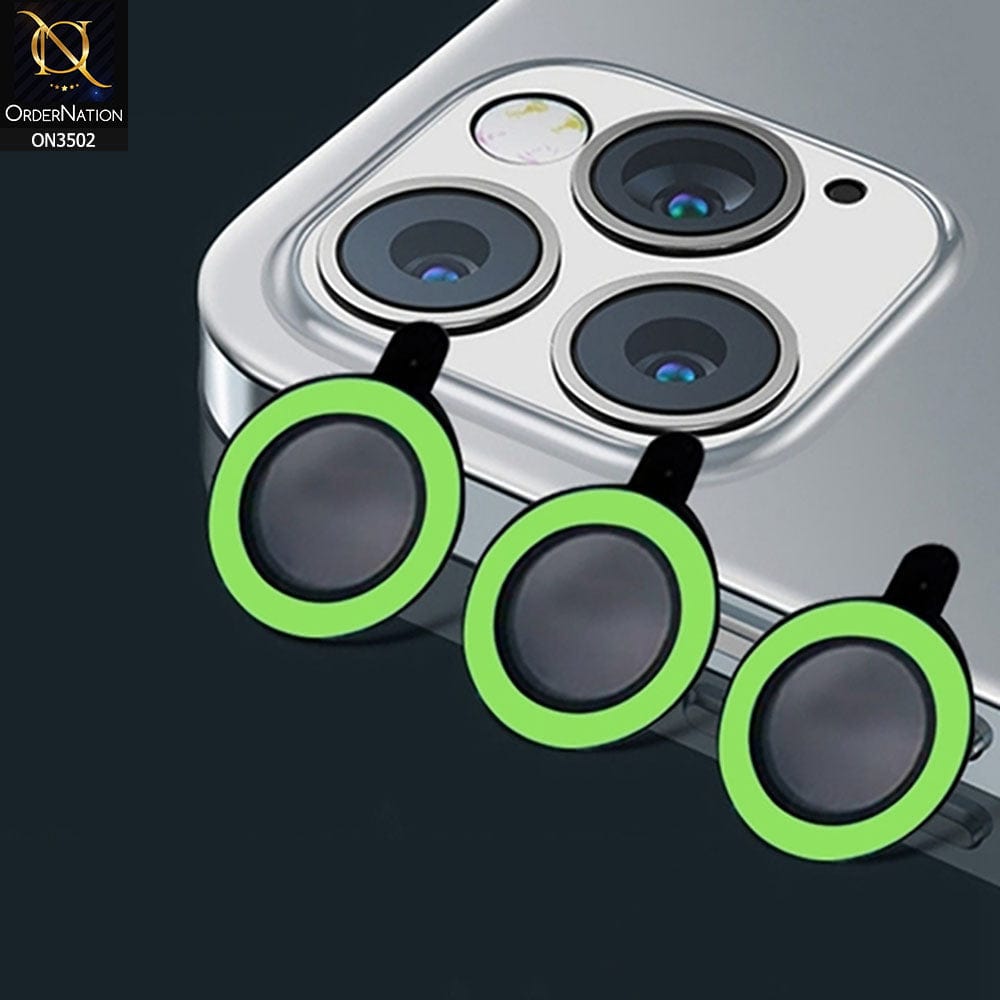 iPhone 14 Pro Max  Camera Protector - Green - Fluorescent Color Luminous Tempered camera Protector