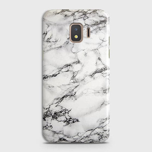 Samsung Galaxy J2 Core 2020 Cover - Matte Finish - Trendy Mysterious White Marble Printed Hard Case with Life Time Colors Guarantee