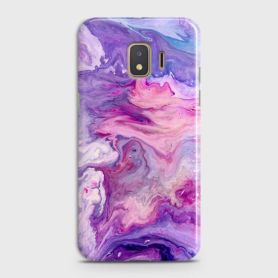 Samsung Galaxy J2 Core 2018 Cover - Chic Blue Liquid Marble Printed Hard Case with Life Time Colors Guarantee