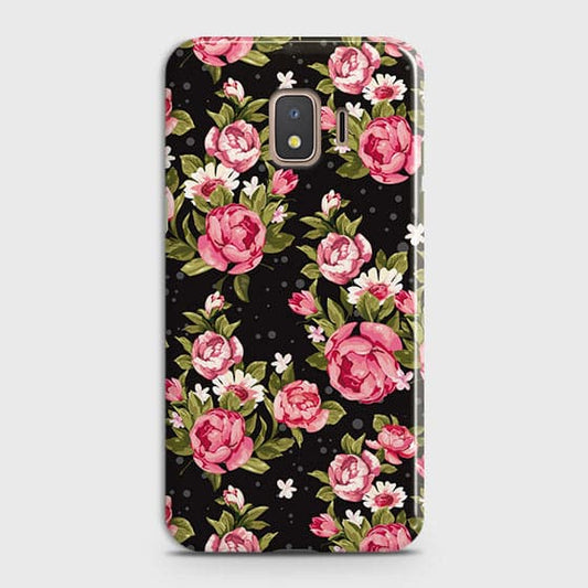 Samsung Galaxy J2 Core 2020 Cover - Trendy Pink Rose Vintage Flowers Printed Hard Case with Life Time Colors Guarantee