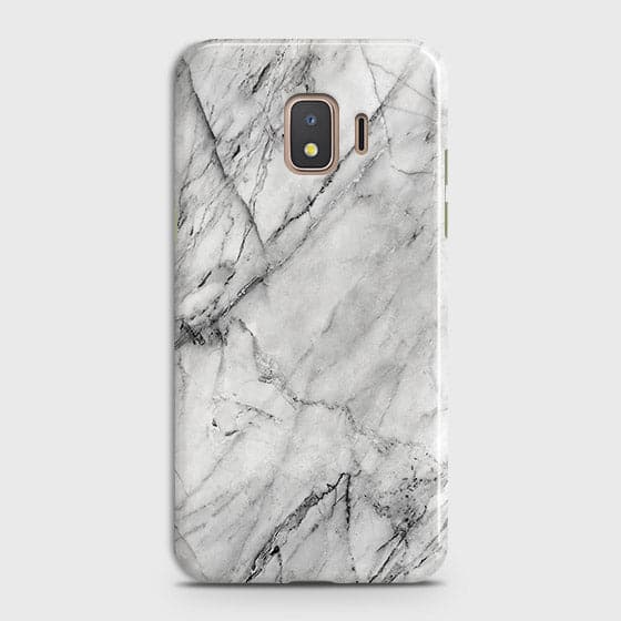 Samsung Galaxy J2 Core 2020 Cover - Matte Finish - Trendy White Floor Marble Printed Hard Case with Life Time Colors Guarantee - D2