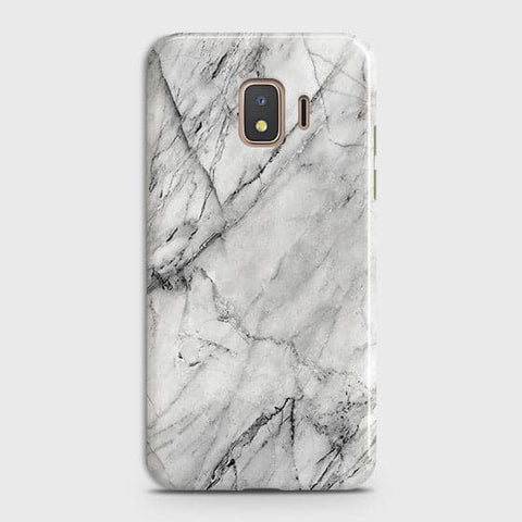 Samsung Galaxy J2 Core 2020 Cover - Matte Finish - Trendy White Floor Marble Printed Hard Case with Life Time Colors Guarantee - D2