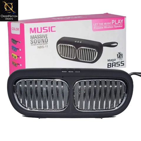 Black & Silver - Mr Loud R00T-7 Bluetooth Super Bass Speaker